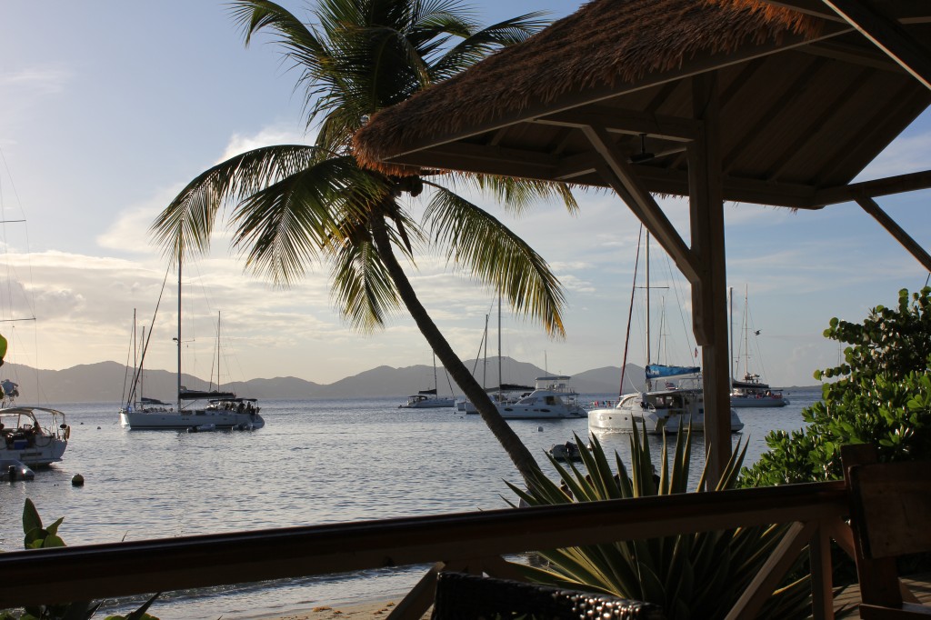 Our view for dinner from Cooper Island  Beach Club