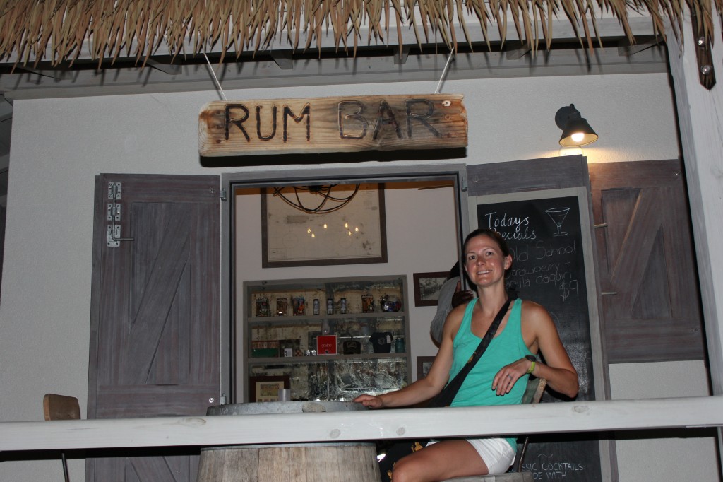 Megan at the Entrance of the Rum Bar at Cooper Island Beach Club