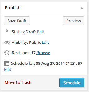 Click the Schedule Button when you have chosen the date that you want the post to be published