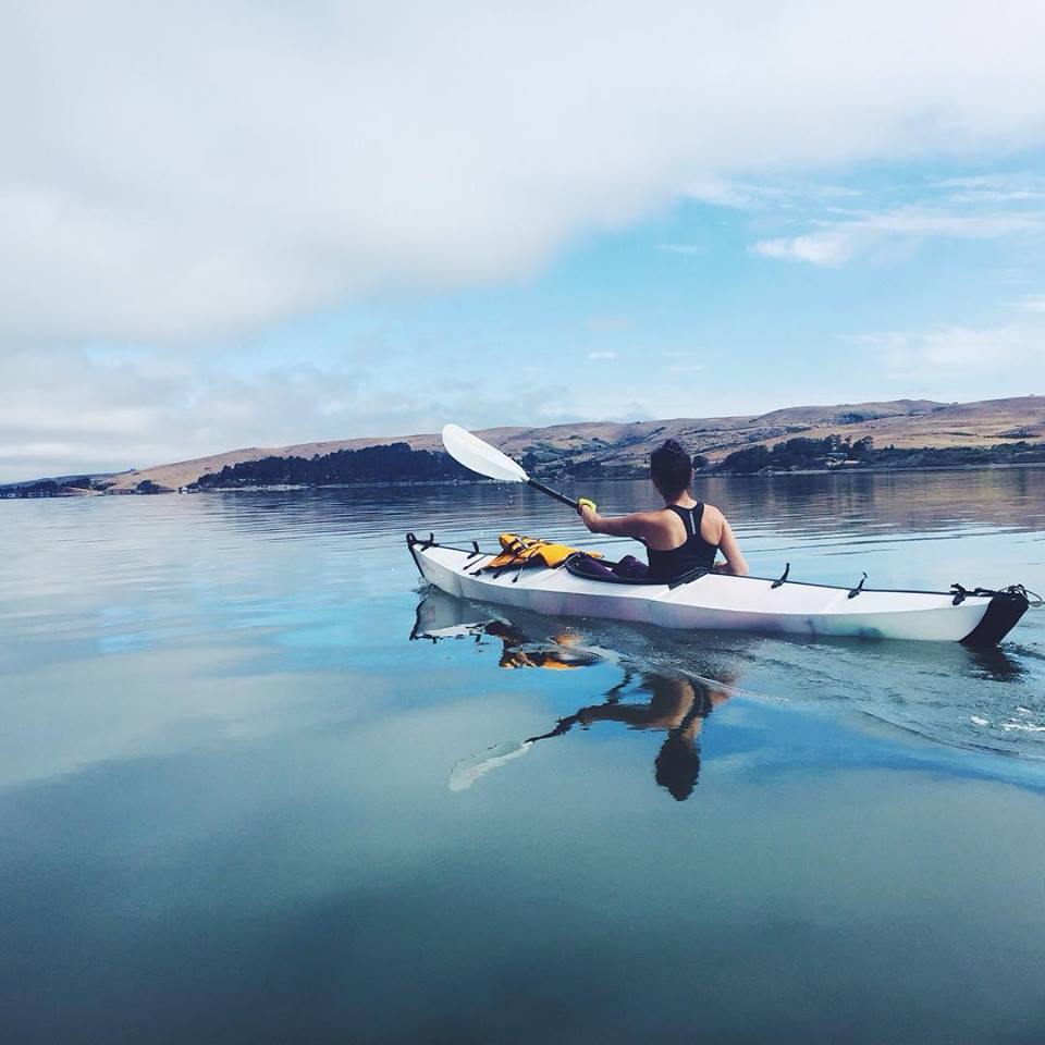 Gina Exploring on her Oru Kayak