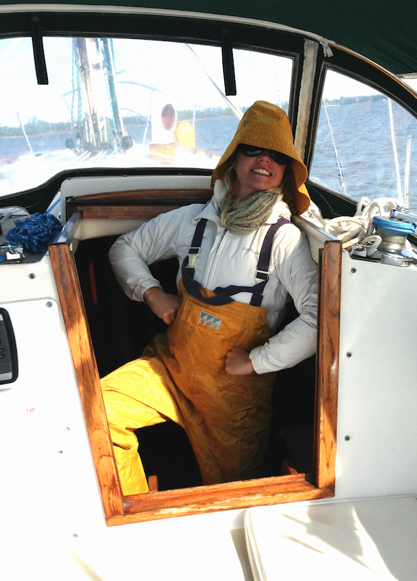 Annie Proudly Displays Her Rain Gear