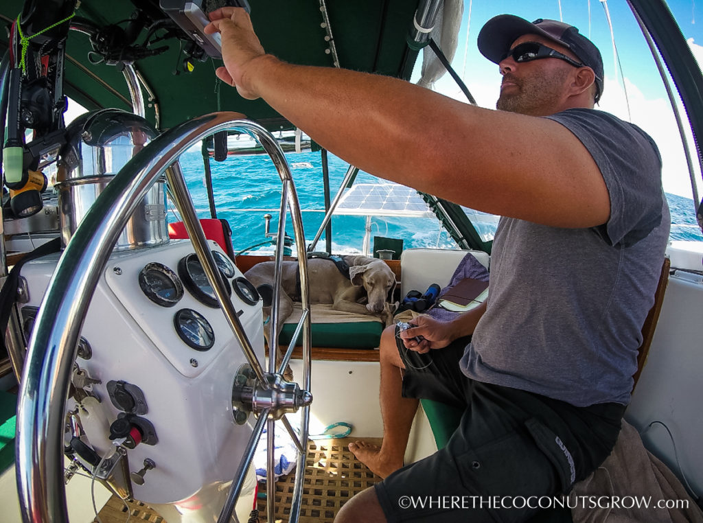 Peter at the helm of Mary Christine