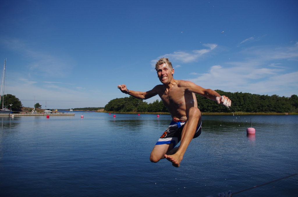 Andy Swimming and Showering in the Aland Archipelago